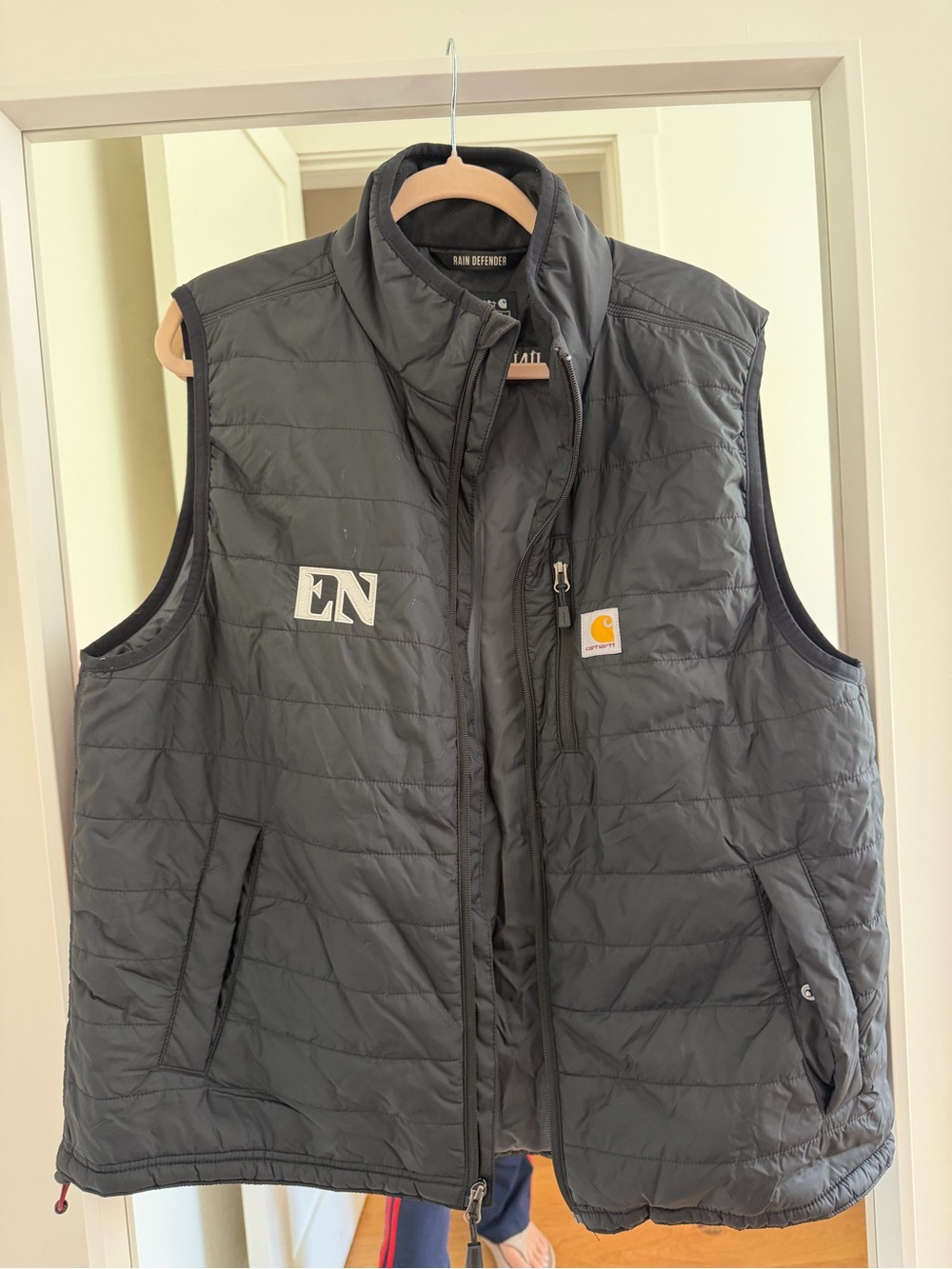 Carhartt Black Rain Defender Quilted Vest - Relaxed Fit